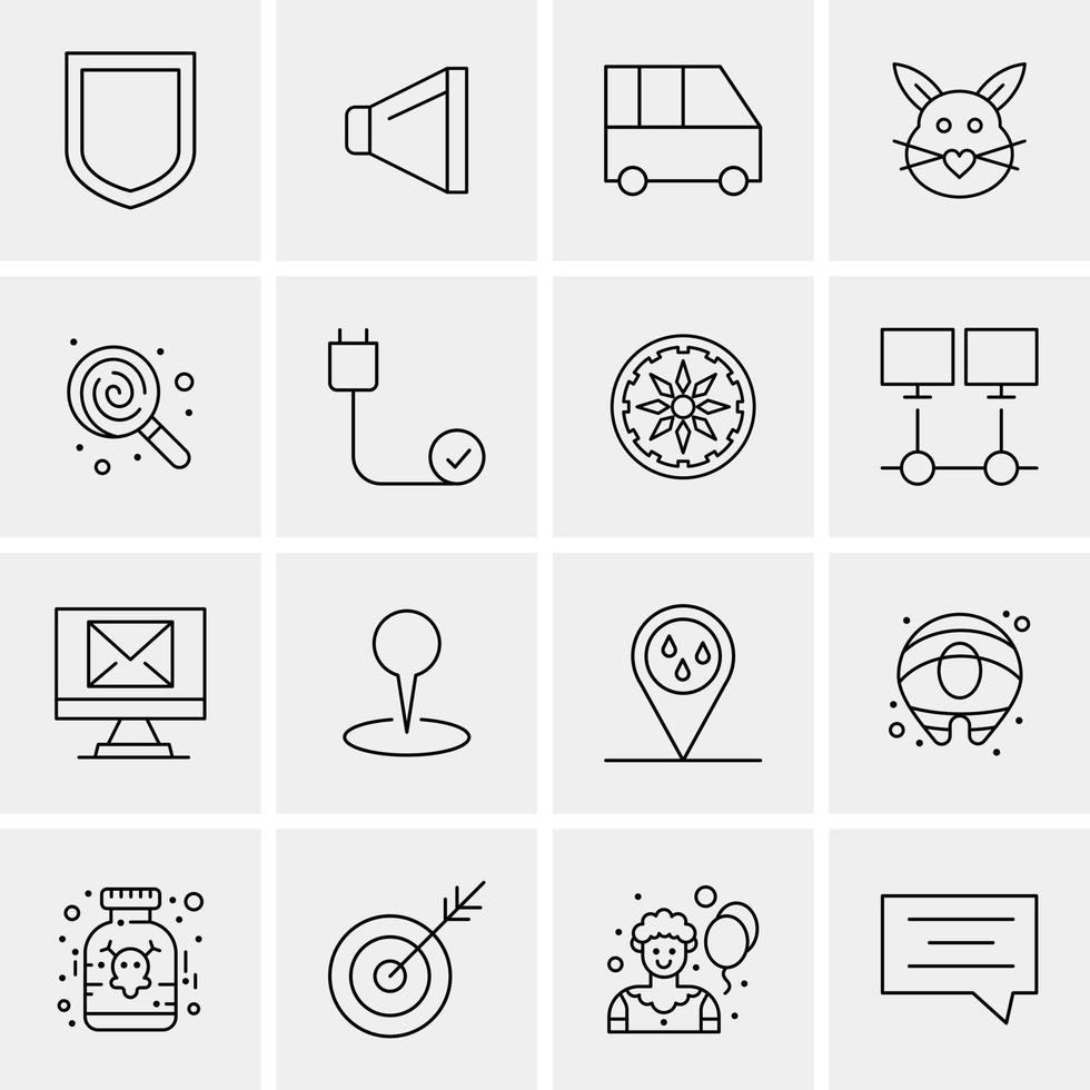 16 iconos de negocios universales vector ilustración de icono creativo para usar en proyectos relacionados con la web y dispositivos móviles