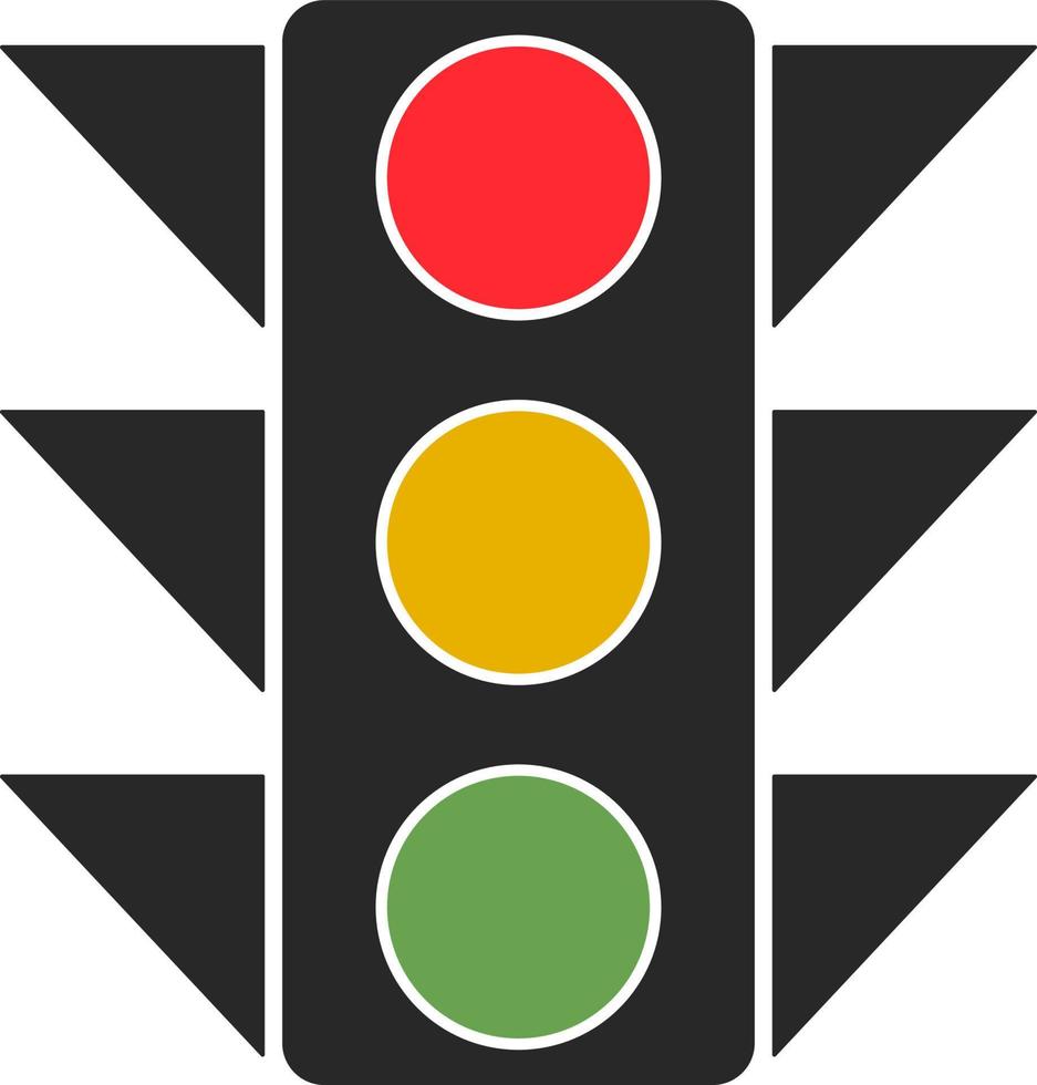 Traffic light, illustration, vector on white background.