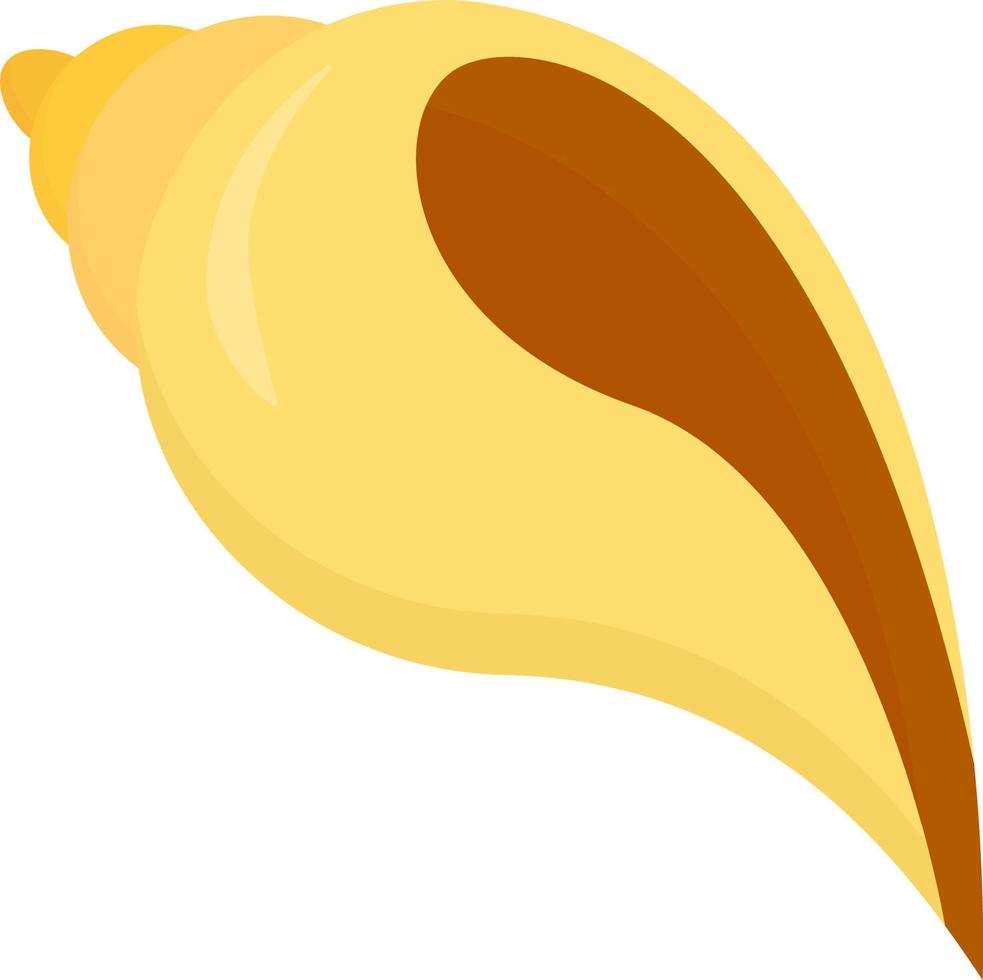 Yellow sea shell, illustration, vector on white background.