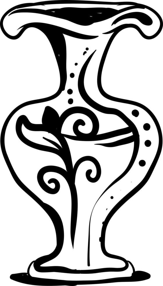 Decorative vase, illustration, vector on white background.