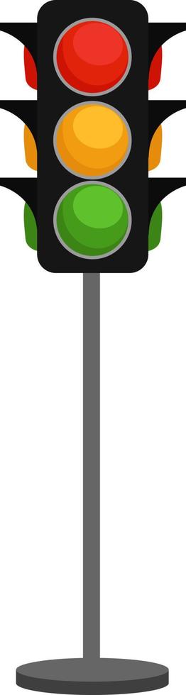 Traffic lights, illustration, vector on white background