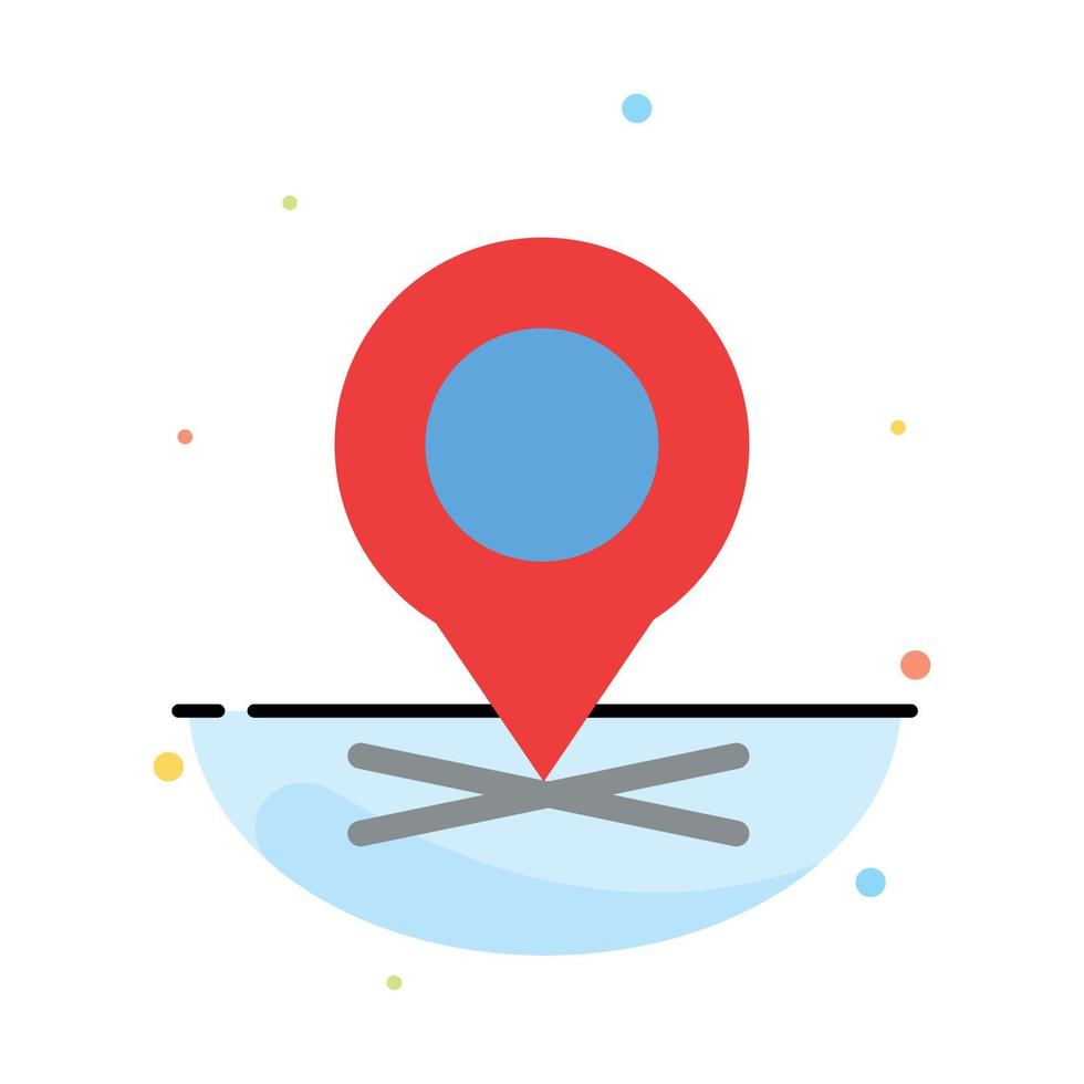 Location Map Pointer Pin Abstract Flat Color Icon Template vector