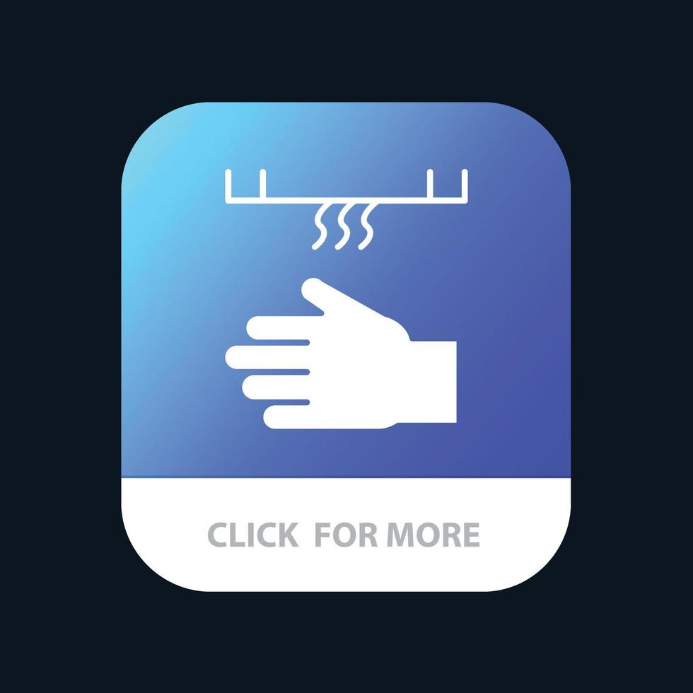 Bath Bathroom Cleaning Dryer Hand Mobile App Button Android and IOS Glyph Version vector