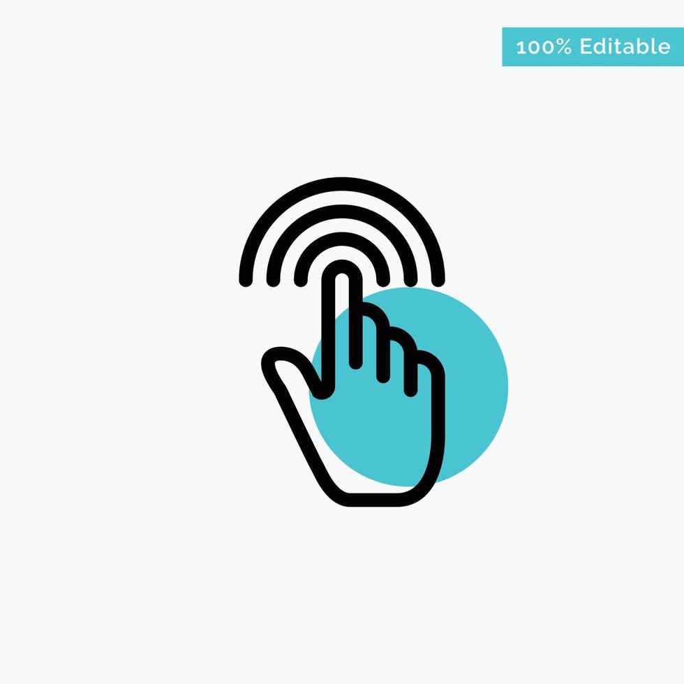 Finger Gestures Hand Interface Tap turquoise highlight circle point Vector icon