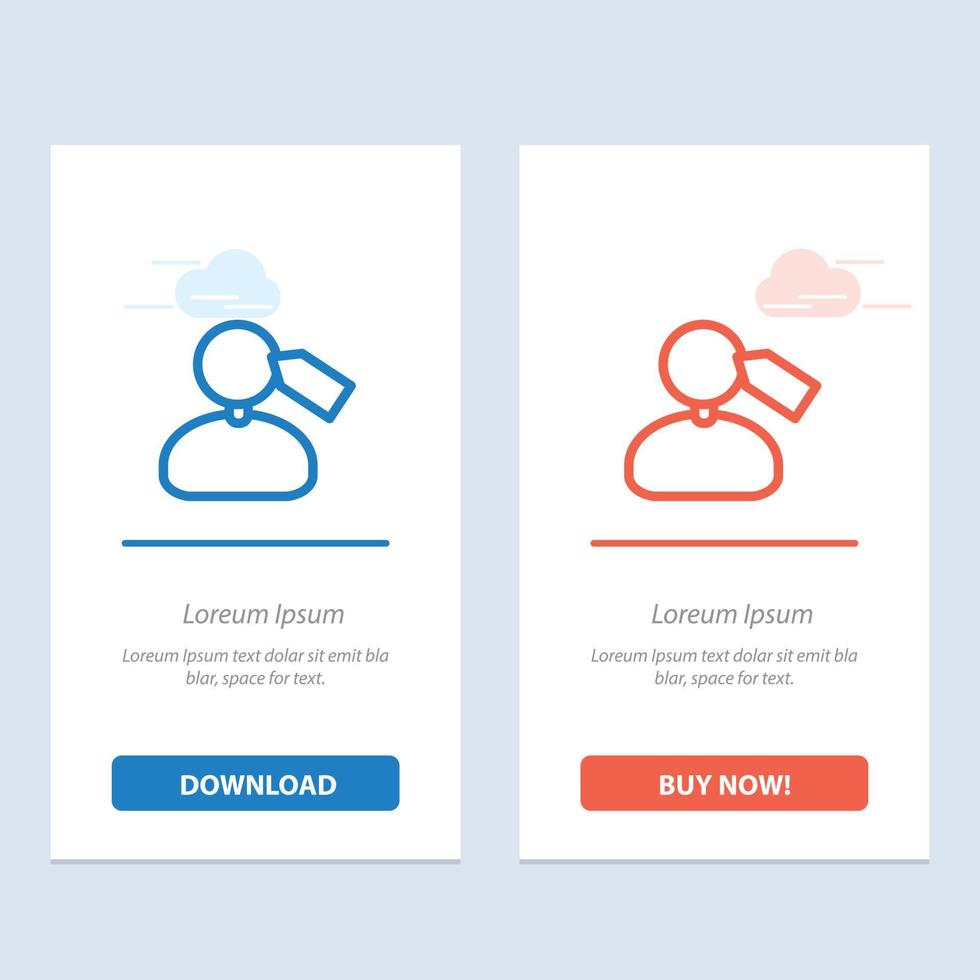 Tag Mark Mane Work  Blue and Red Download and Buy Now web Widget Card Template vector