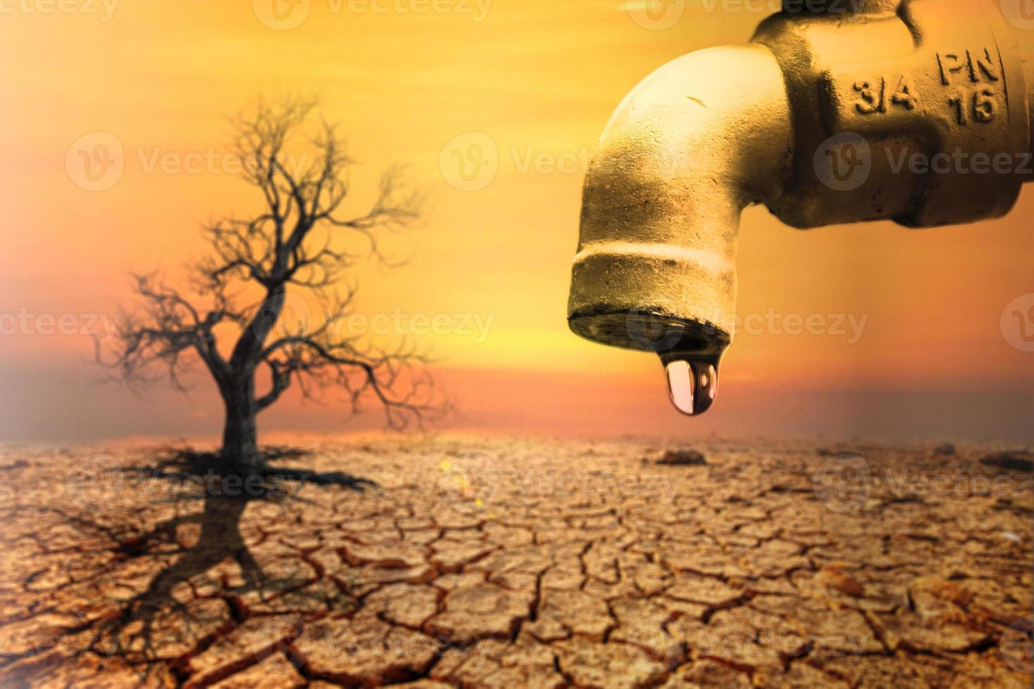 A faucet where the water does not flow. The concept of water scarcity and the water crisis photo