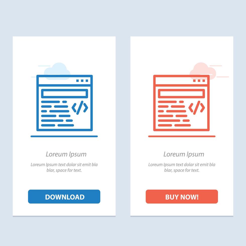 Web Design Text  Blue and Red Download and Buy Now web Widget Card Template vector