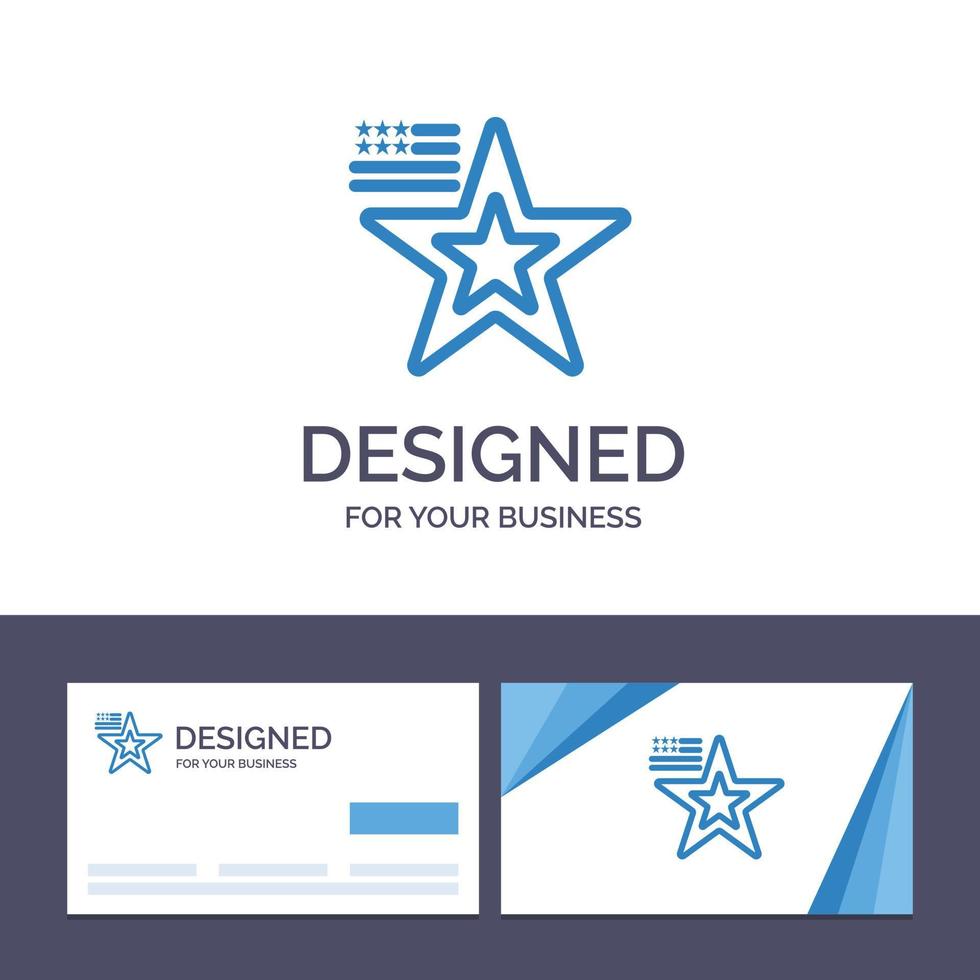 Creative Business Card and Logo template Star American Flag Usa Vector Illustration