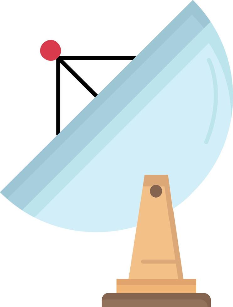 satellite antenna radar space dish Flat Color Icon Vector