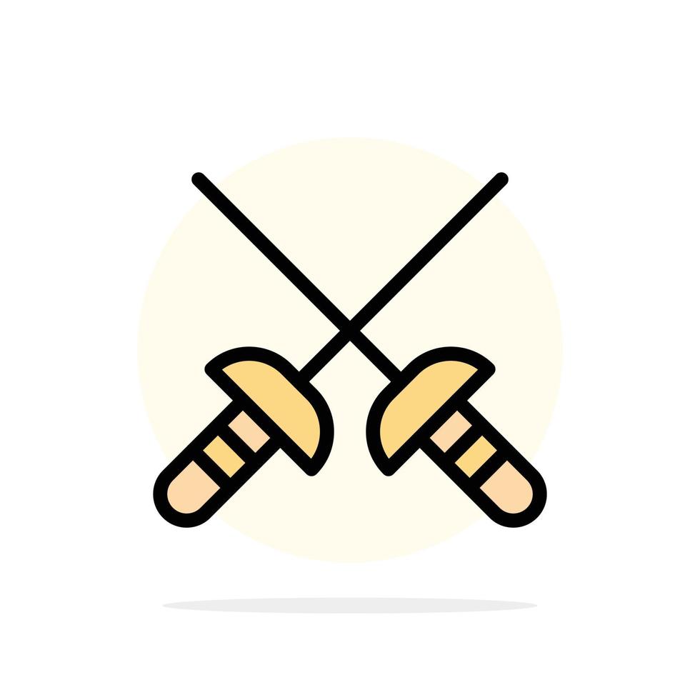 Fencing Sabre Sport Abstract Circle Background Flat color Icon vector