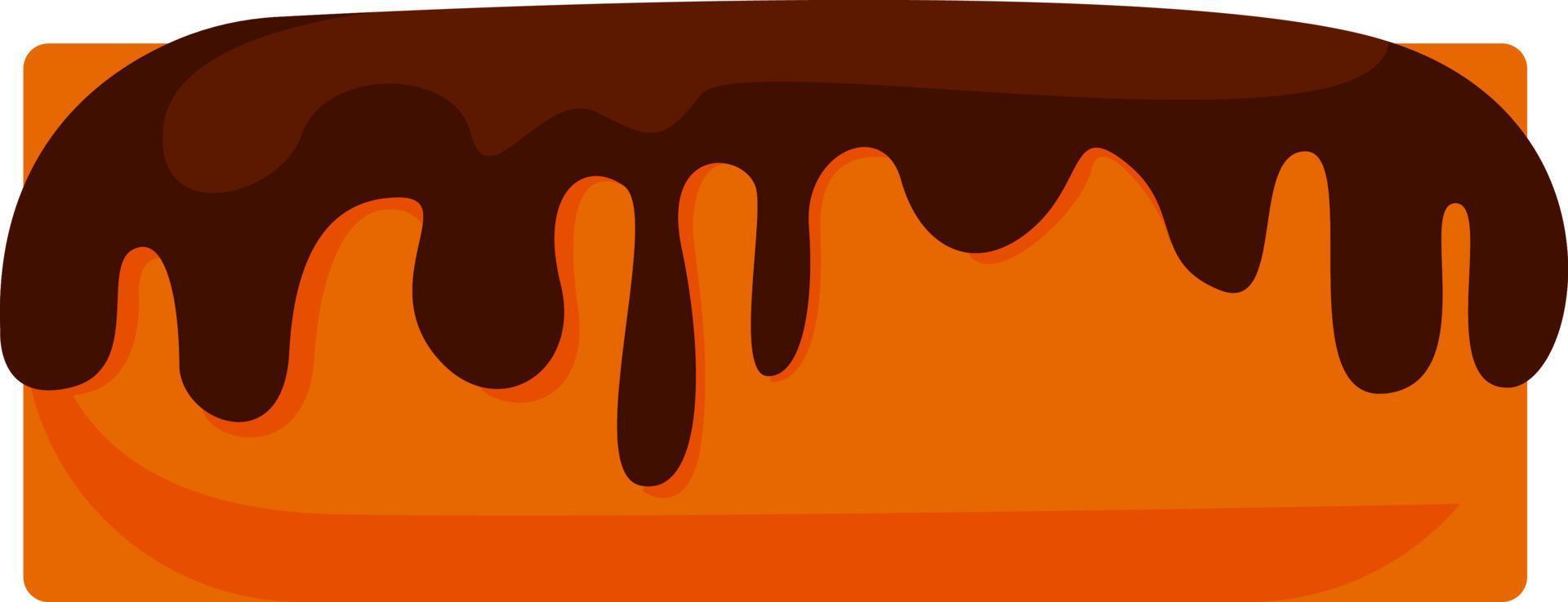 Chocolate donut, illustration, vector on white background.