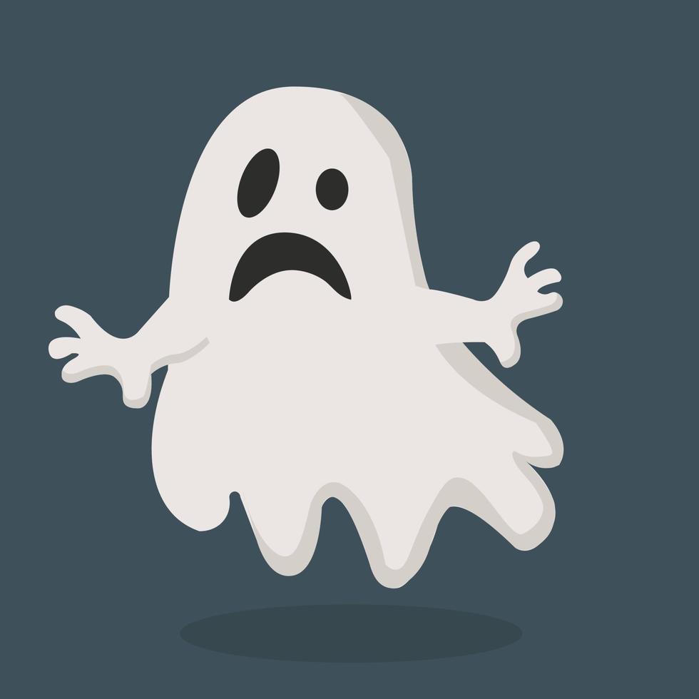 Scary ghost, illustration, vector on white background.