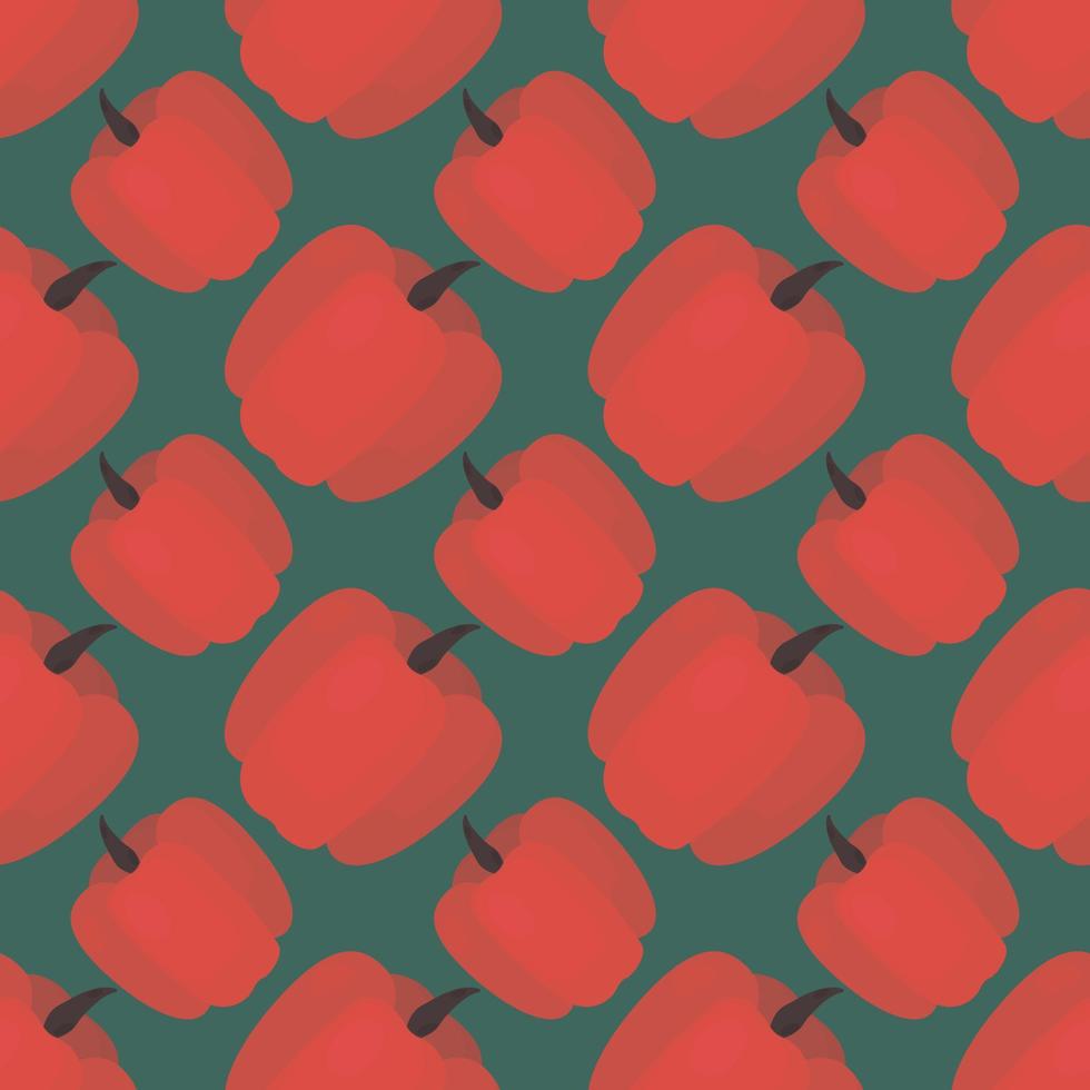 Red peppers pattern , illustration, vector on white background