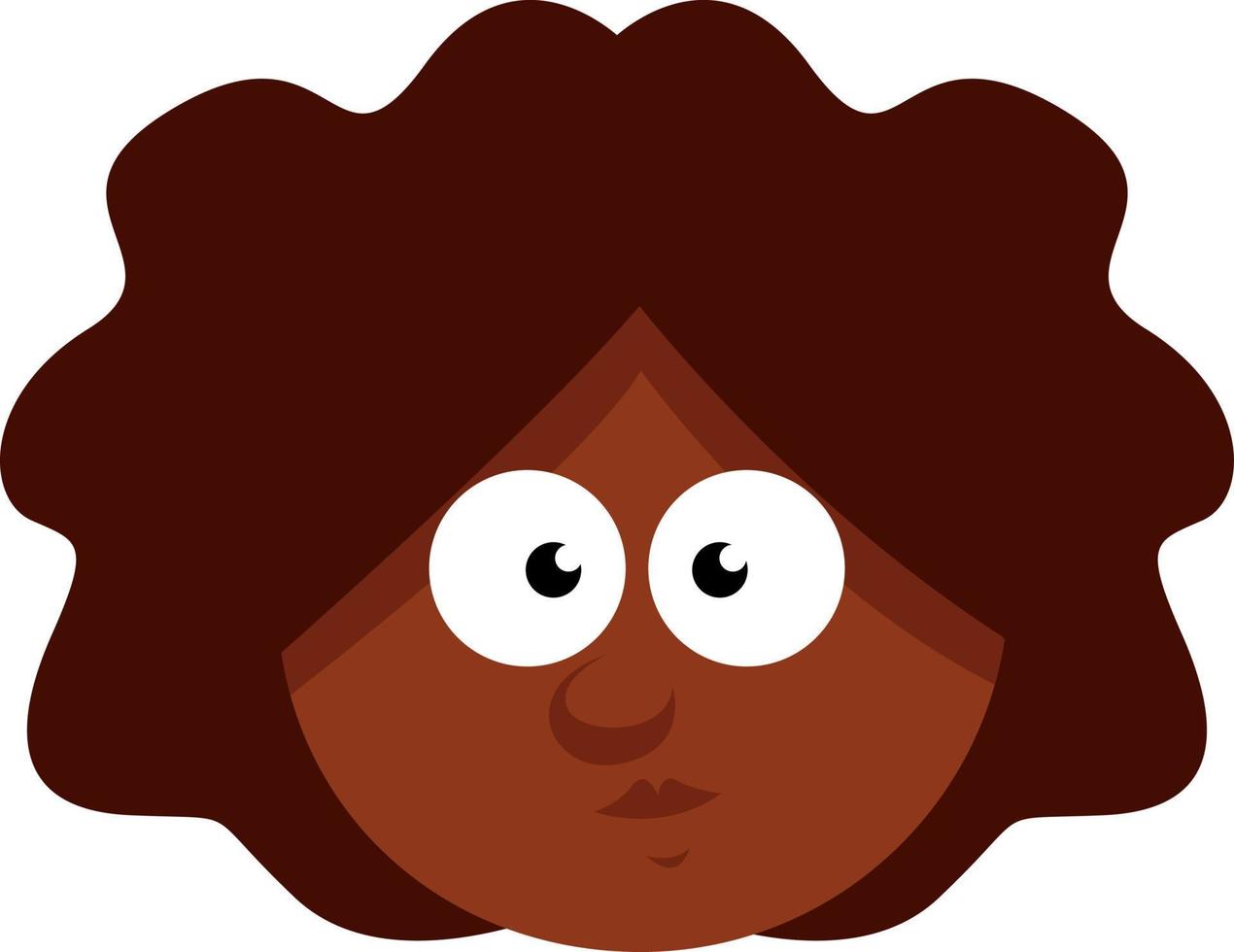 Girl with curly brown hair, illustration, on a white background. vector