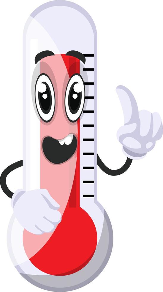 Thermometer having idea, illustration, vector on white background.