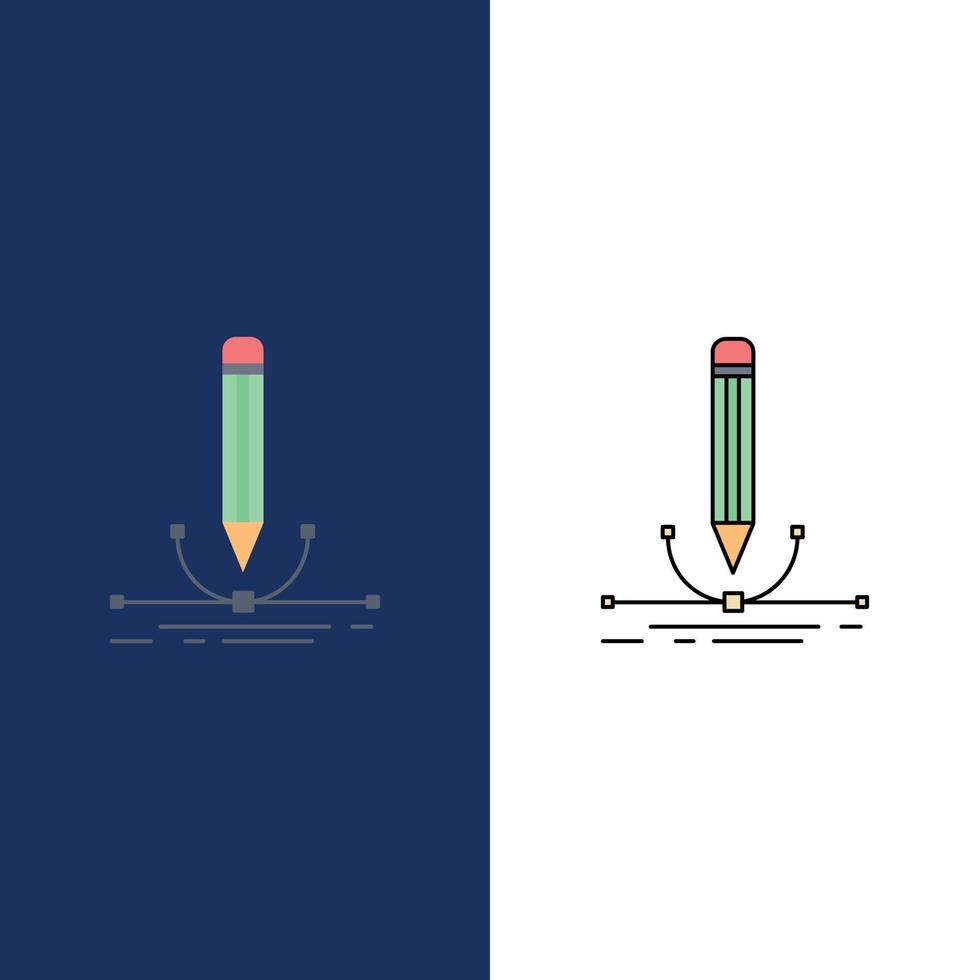 illustration design pen graphic draw Flat Color Icon Vector