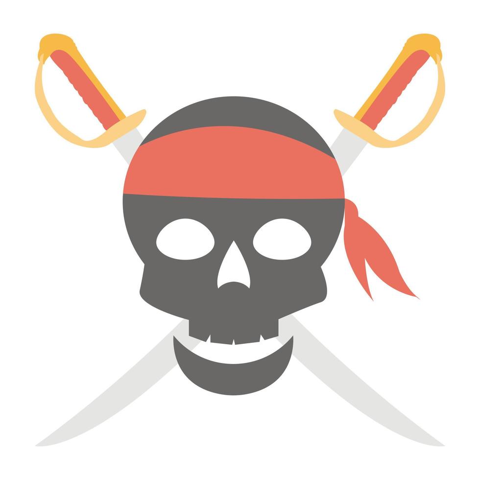 cráneo de piratas de moda vector