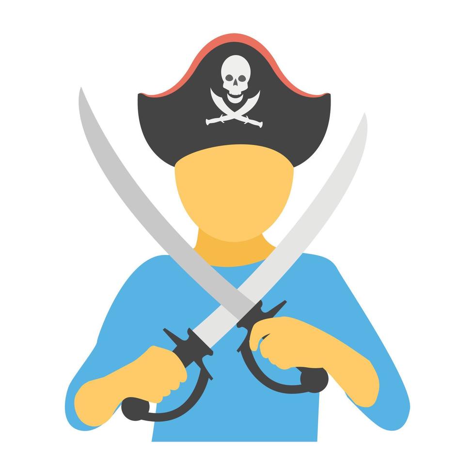 pirata con espada vector