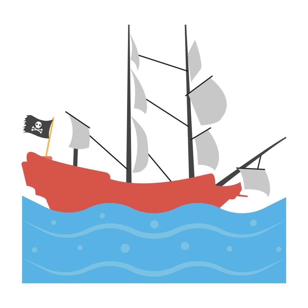 Trendy Pirate Ship vector