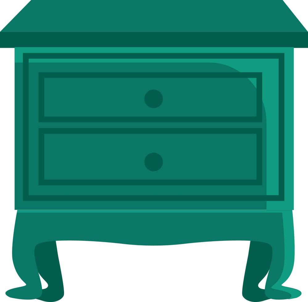 A green nightstand, vector or color illustration.