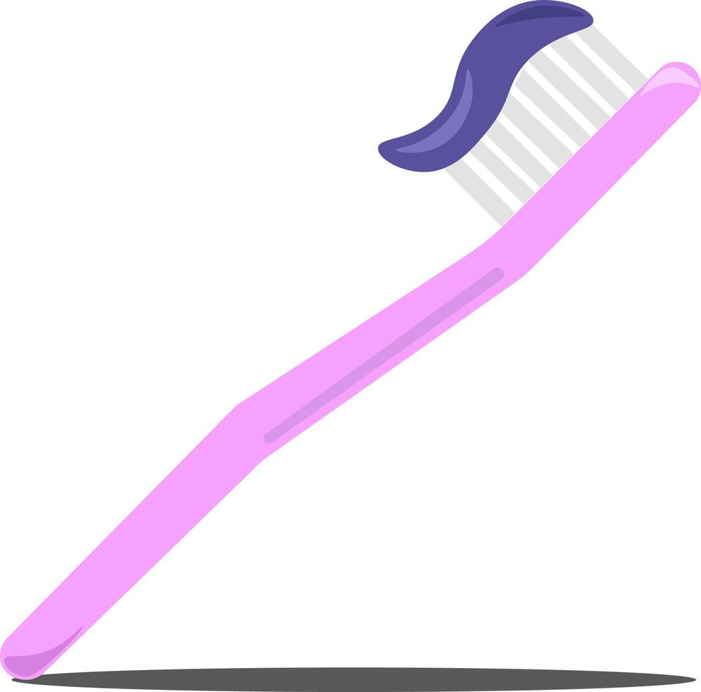 Toothbrush with paste, illustration, vector on white background.