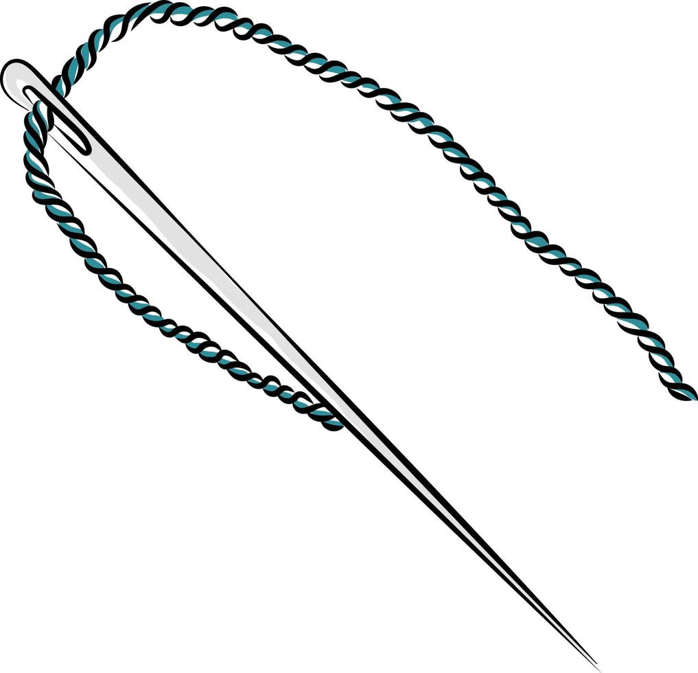 Needle, illustration, vector on white background.