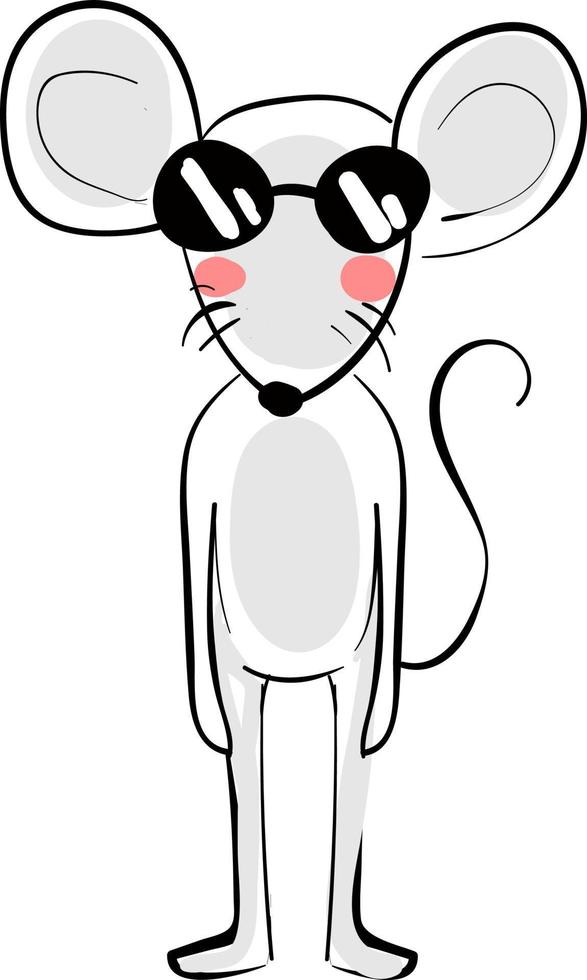 Cool mouse, illustration, vector on white background.