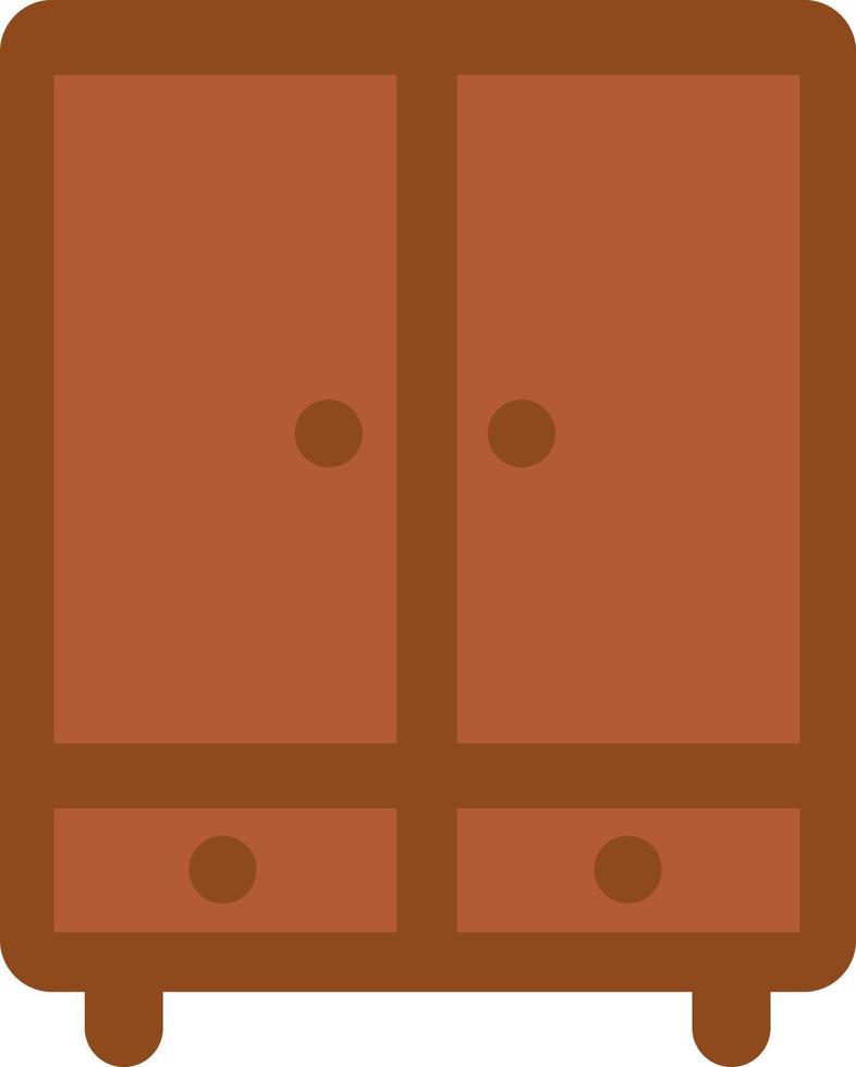 Wooden wardrobe, illustration, vector on a white background