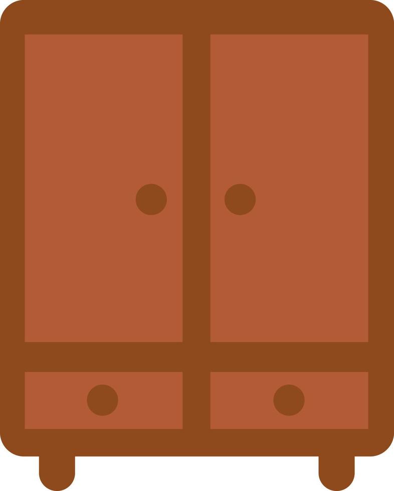 Wooden wardrobe, illustration, vector on a white background