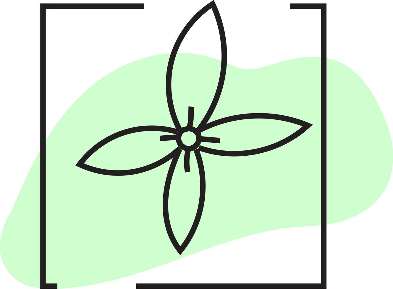 Small flower with four petals, icon illustration, vector on white background