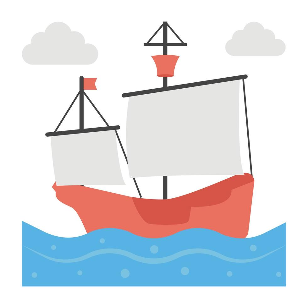 Trendy Pirate Ship vector