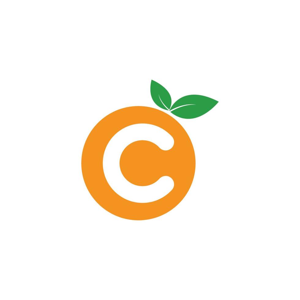 Orange fruit logo vector