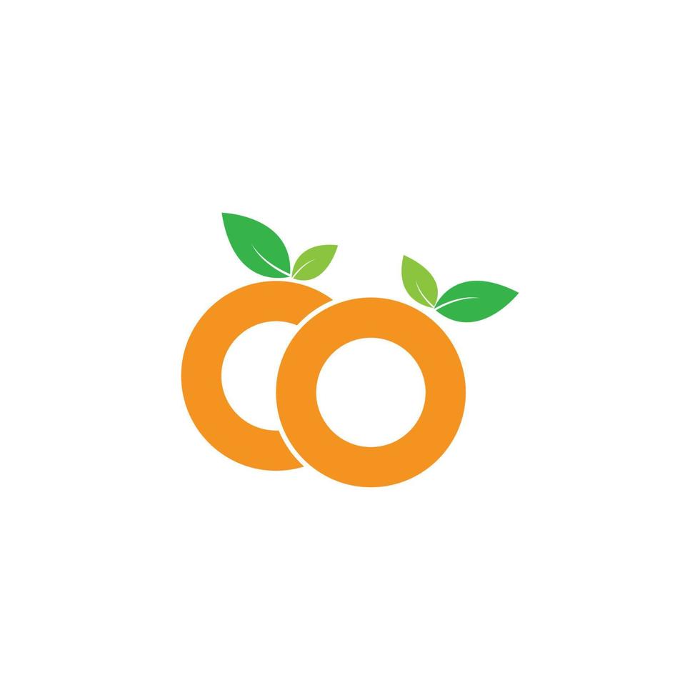 logo de fruta naranja vector