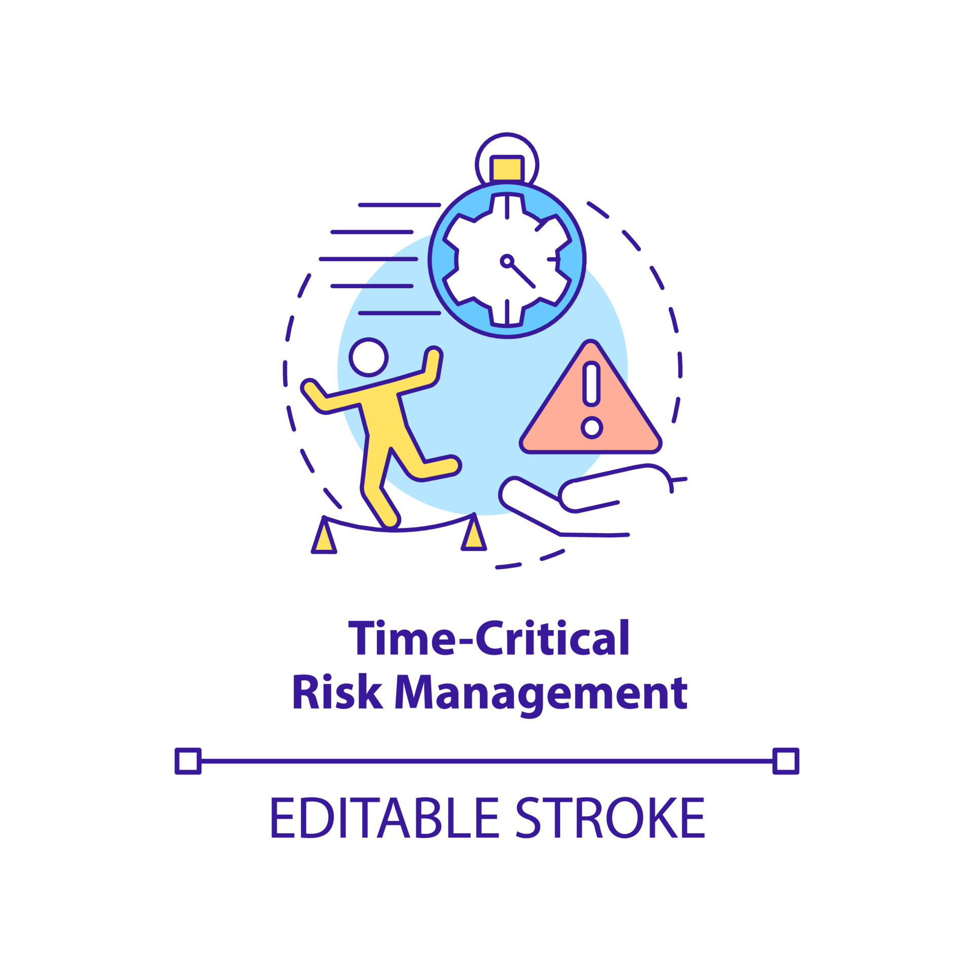Timecritical risk management concept icon. Prioritizing hazards