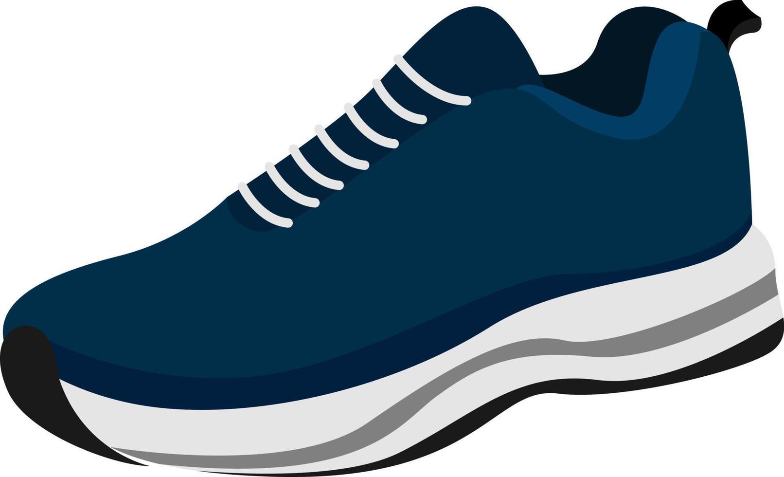 Blue sneaker, illustration, vector on white background.