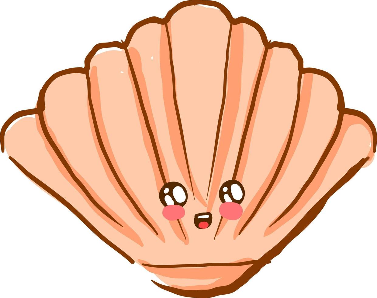 Cute shell, illustration, vector on white background.