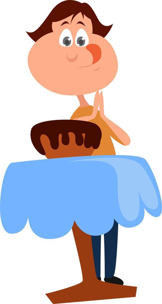 Hungry girl, illustration, vector on white background