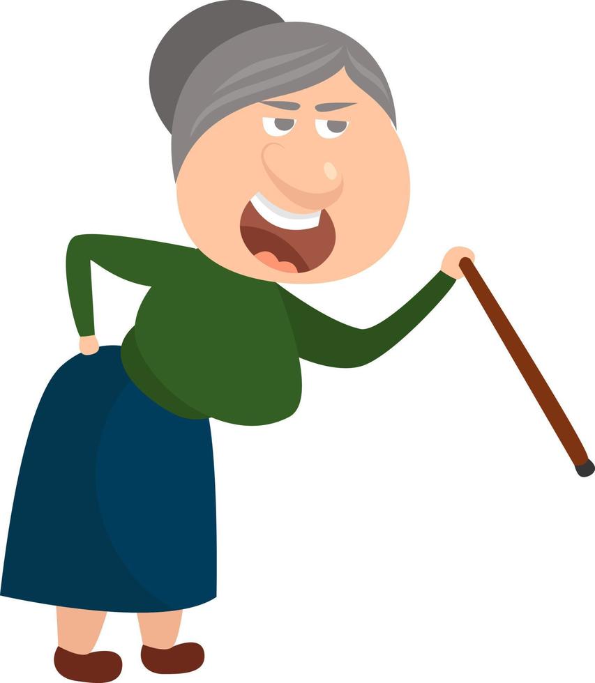 Angry old lady,illustration,vector on white background vector