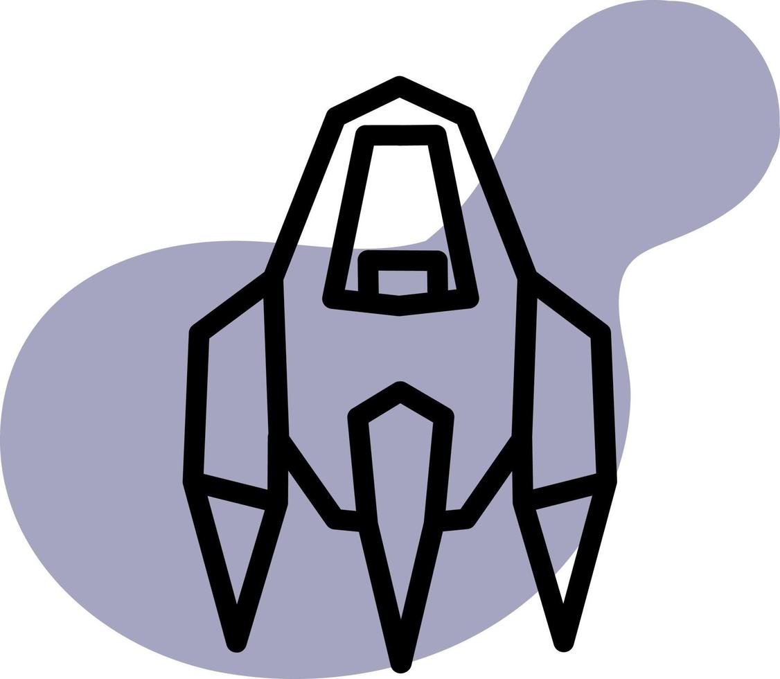 Space travel ship, icon illustration, vector on white background