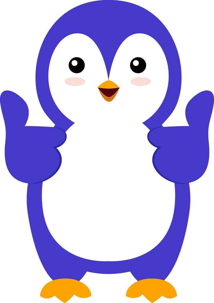 pingüino feliz, ilustración, vector sobre fondo blanco.