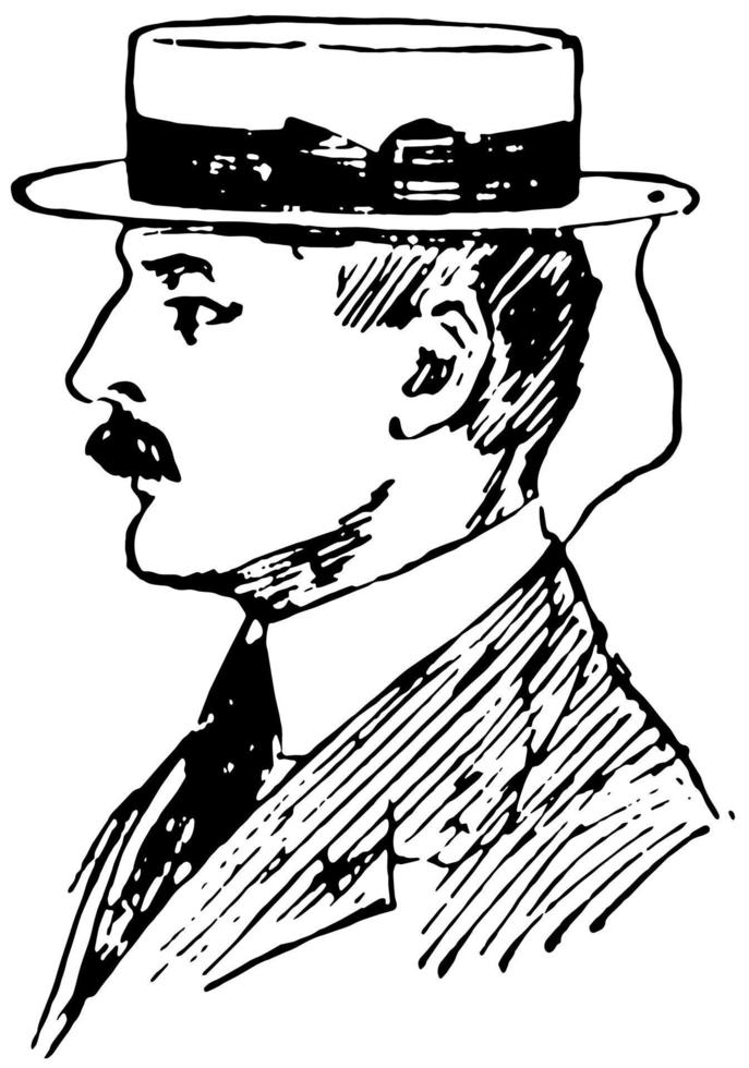 perfil izquierdo de la cara del hombre, grabado antiguo. vector