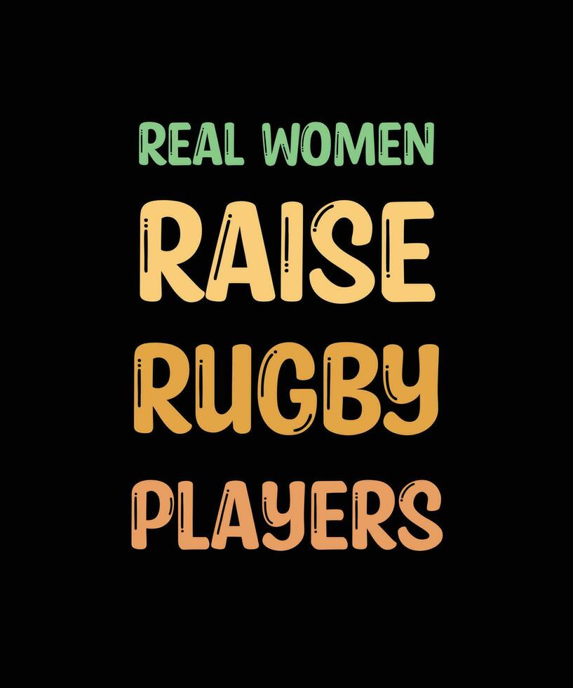 mujeres reales crían jugadores de rugby. diseño de camiseta de rugby. vector