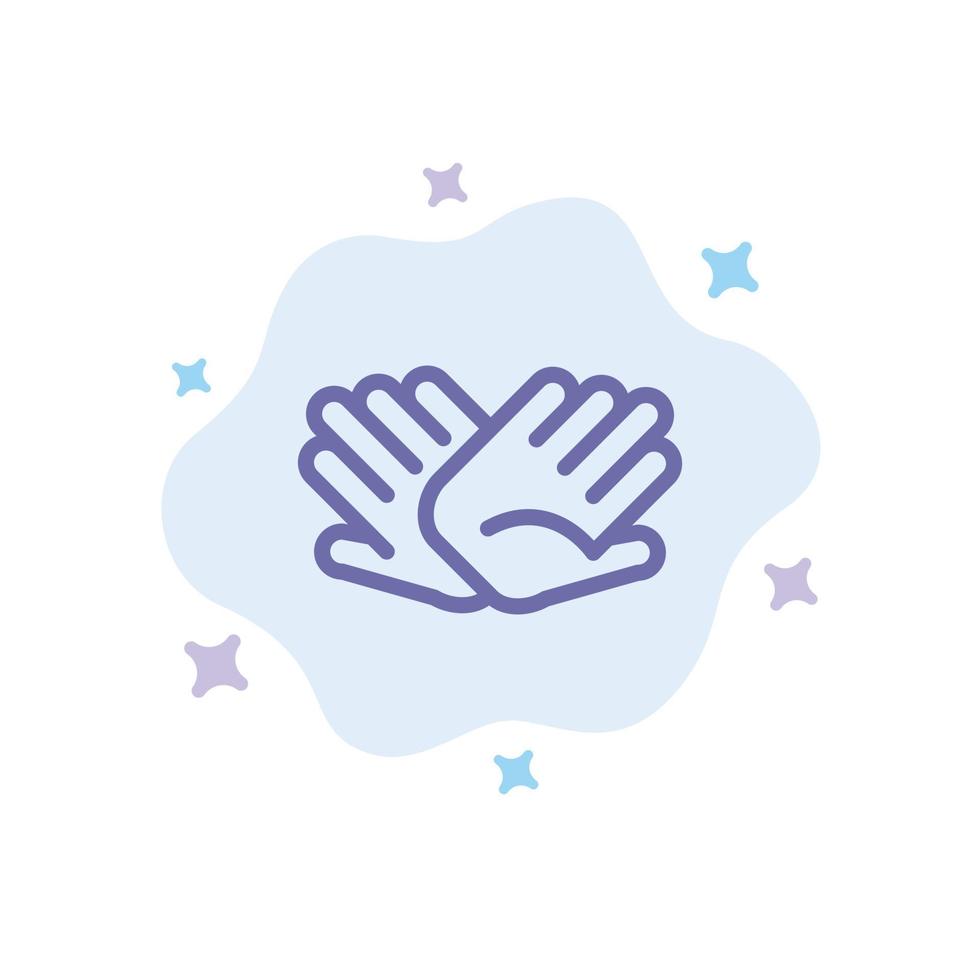 Charity Hands Help Helping Relations Blue Icon on Abstract Cloud Background vector