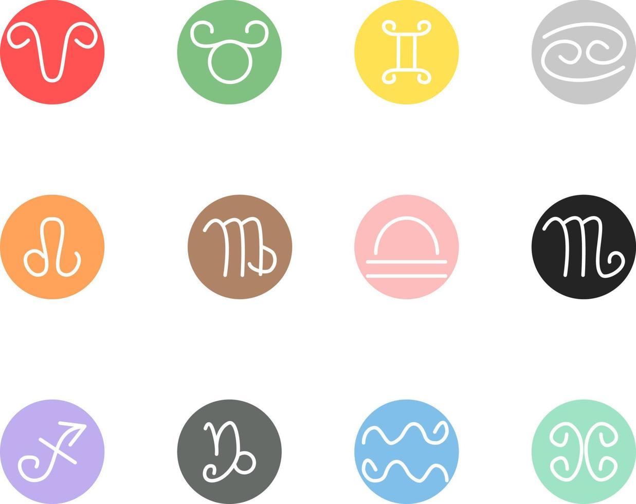 Zodiac signs, illustration, vector, on a white background. vector