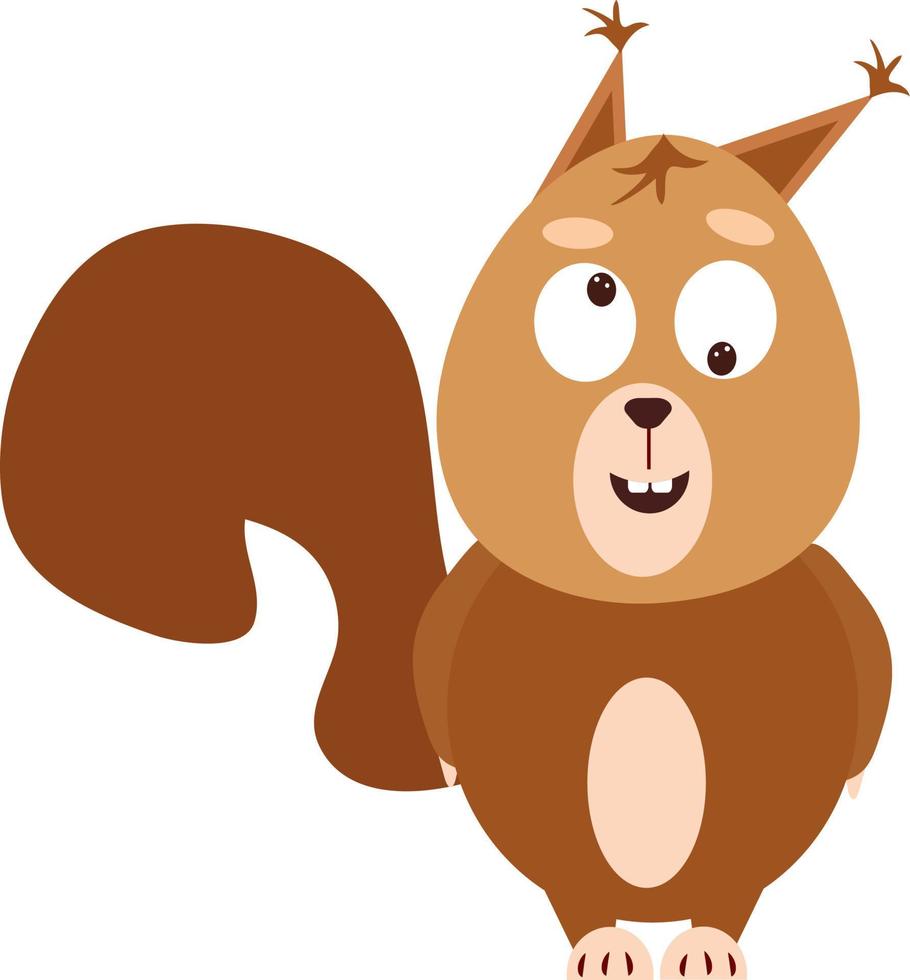 Crazy squirrel, illustration, vector on a white background.