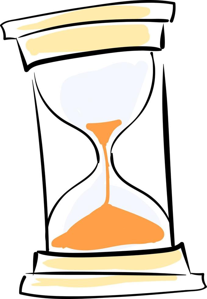 Dibujo de reloj de arena, ilustración, vector sobre fondo blanco.