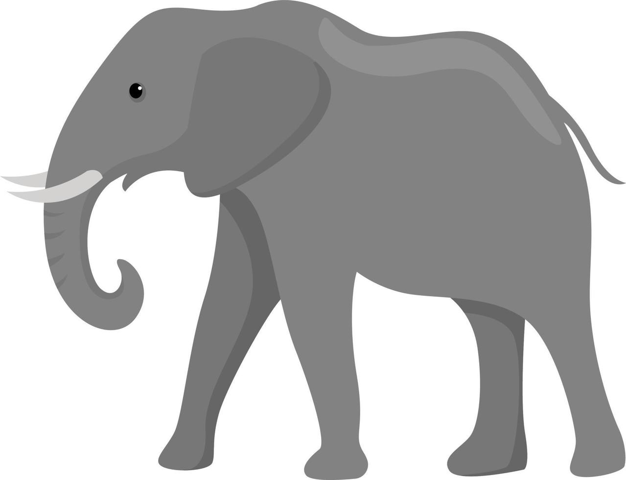 elefante grande, ilustración, vector sobre fondo blanco