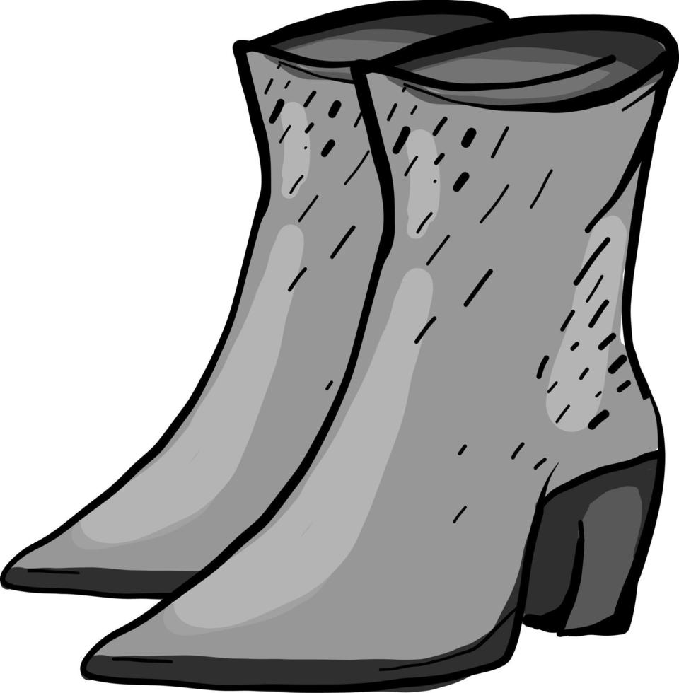 botas de mujer gris, ilustración, vector sobre fondo blanco