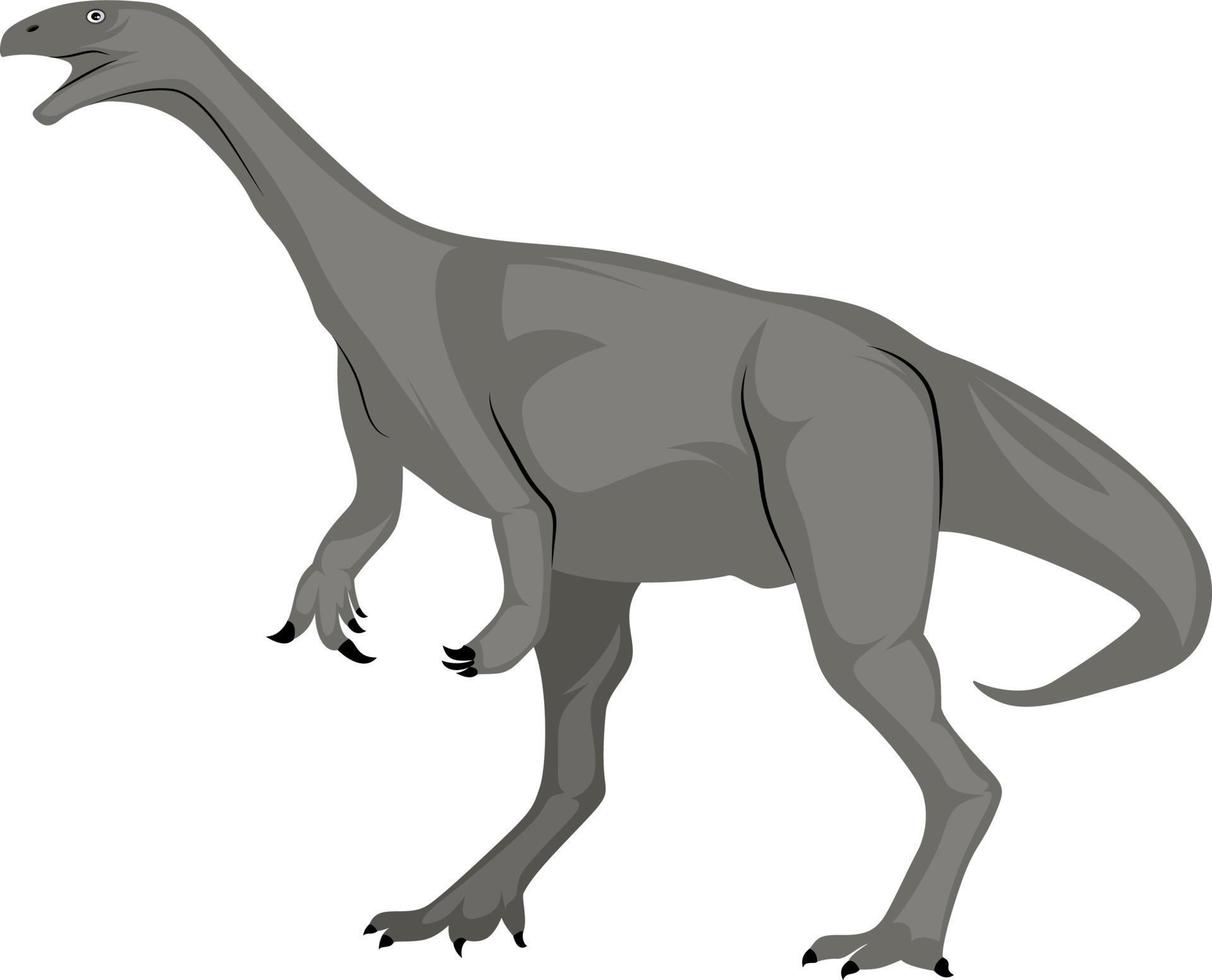 Grey dinosour, illustration, vector on white background.
