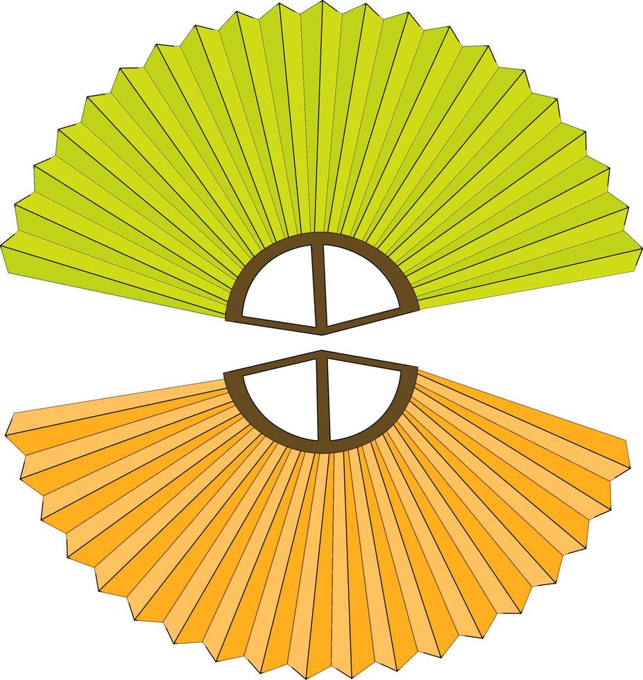 Two hand fans, illustration, vector on white background